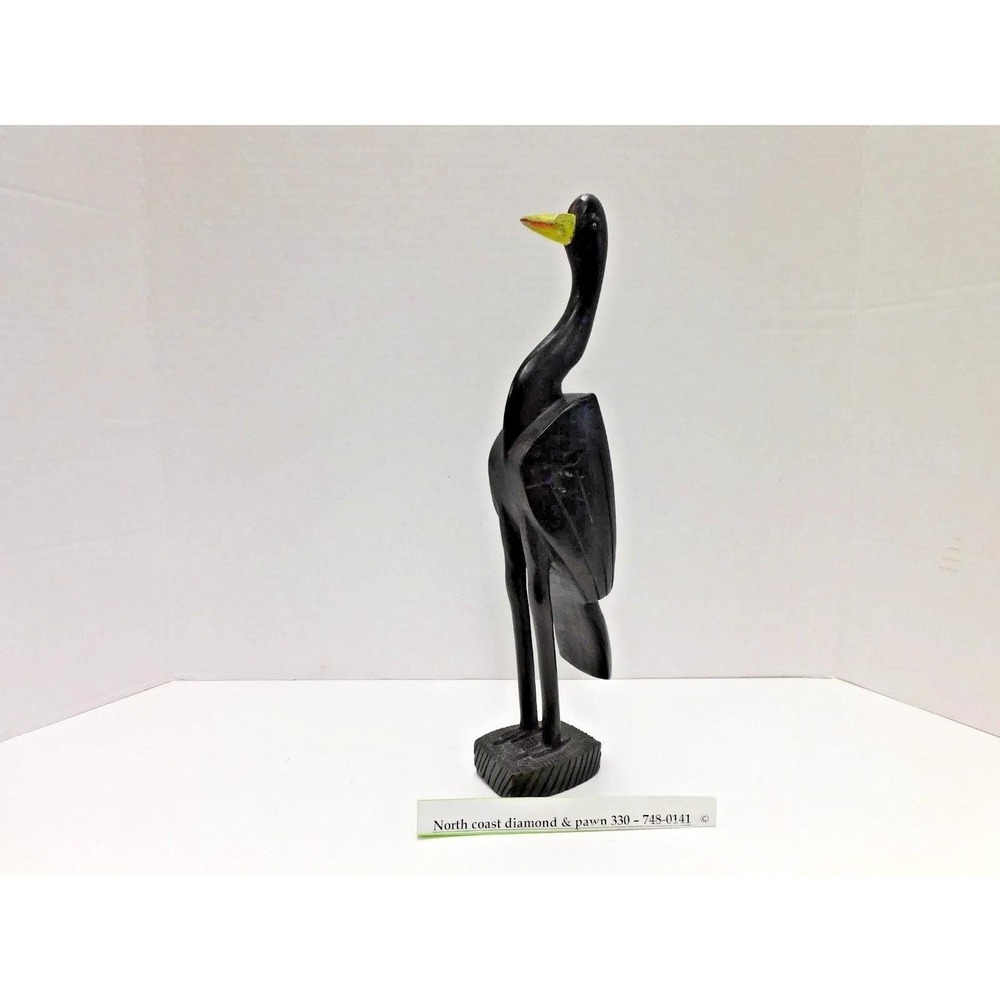 Vintage Wood Carved Long Neck Bird Figurine DW63